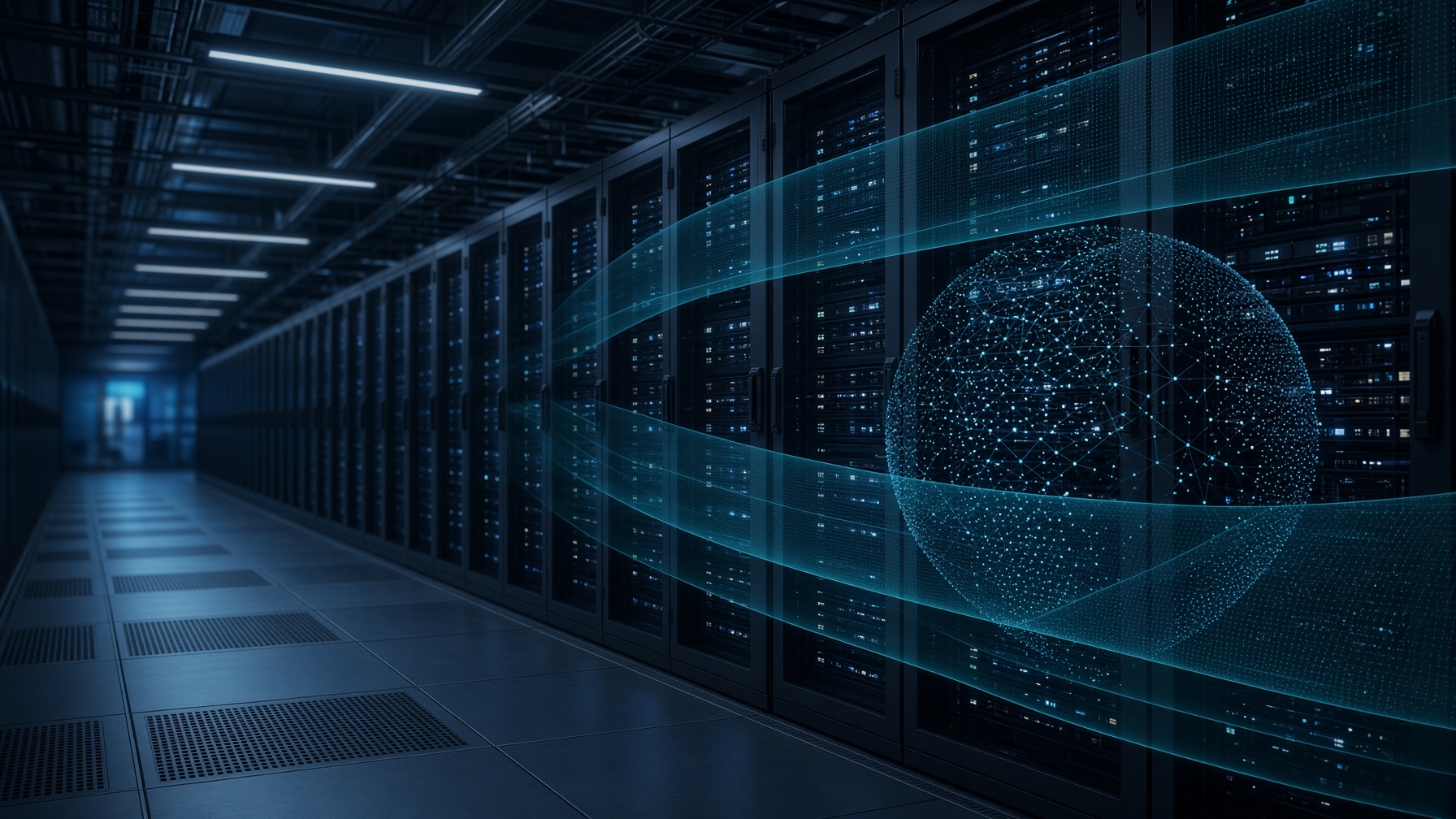 Modern data-center infrastructure wrapped in layered digital security planes